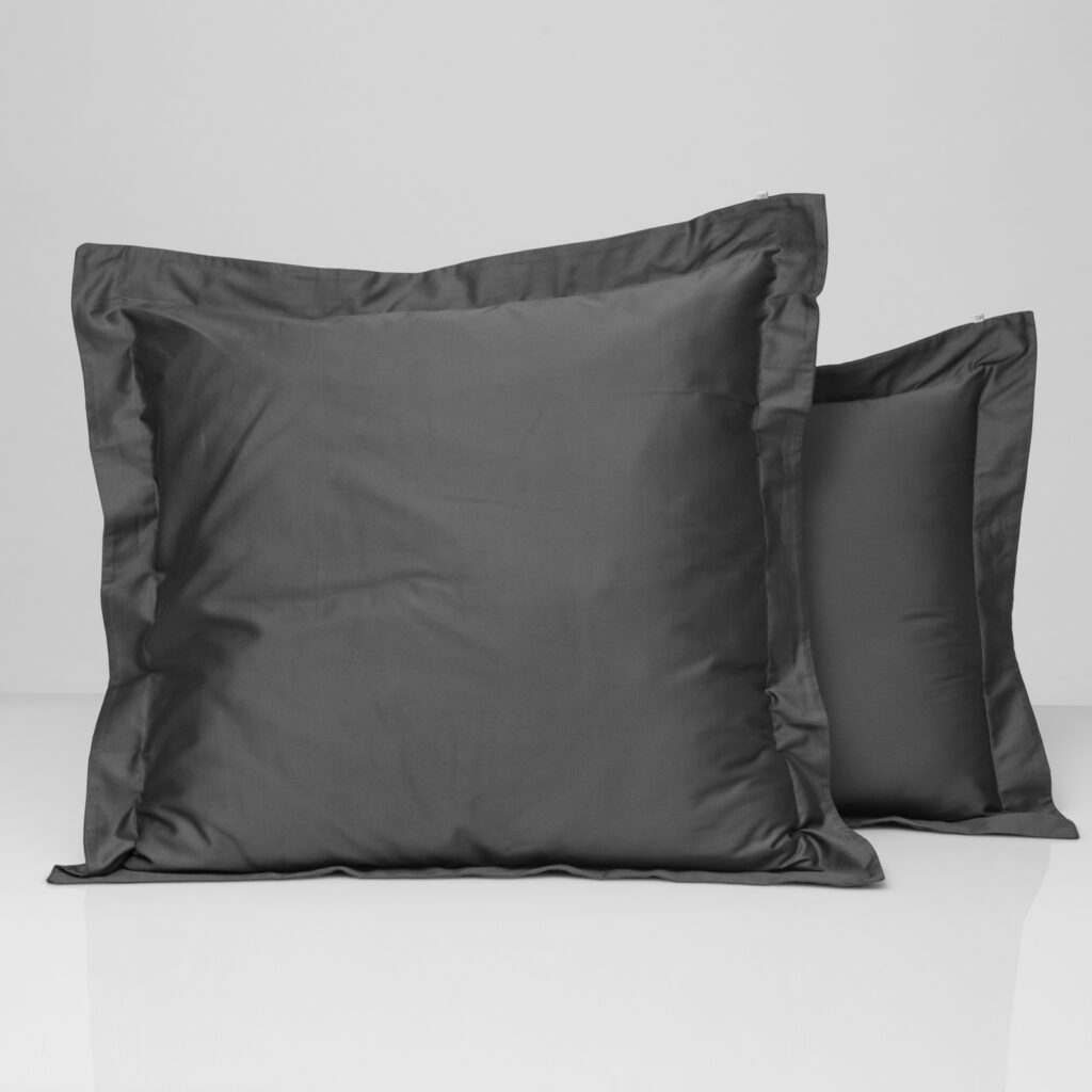 Cotton sateen oxford edge pillowcase anthracite 1