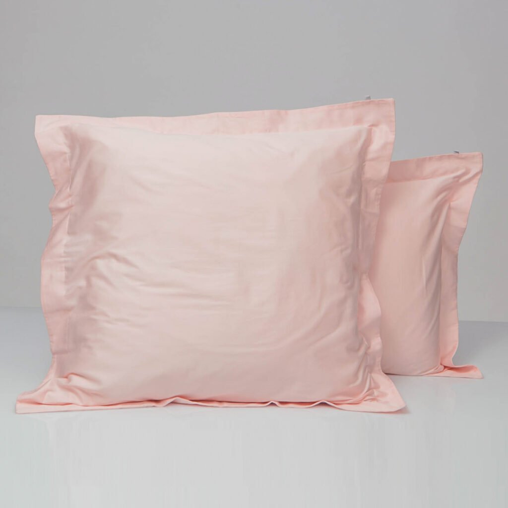 Cotton sateen oxford edge pillowcase soft pink 1