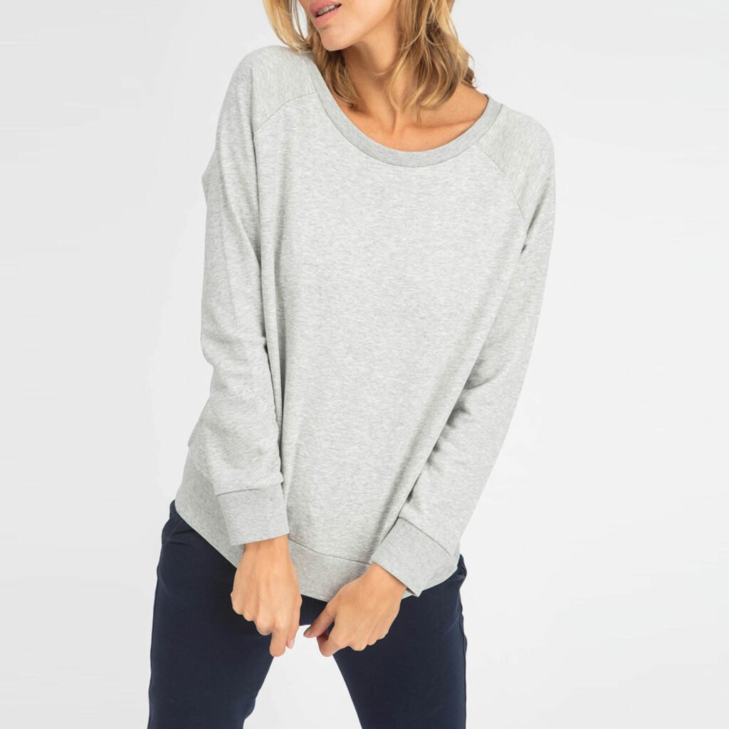 sweat women organic w crewneck pullover organic w crewneck pullover heather grey 1