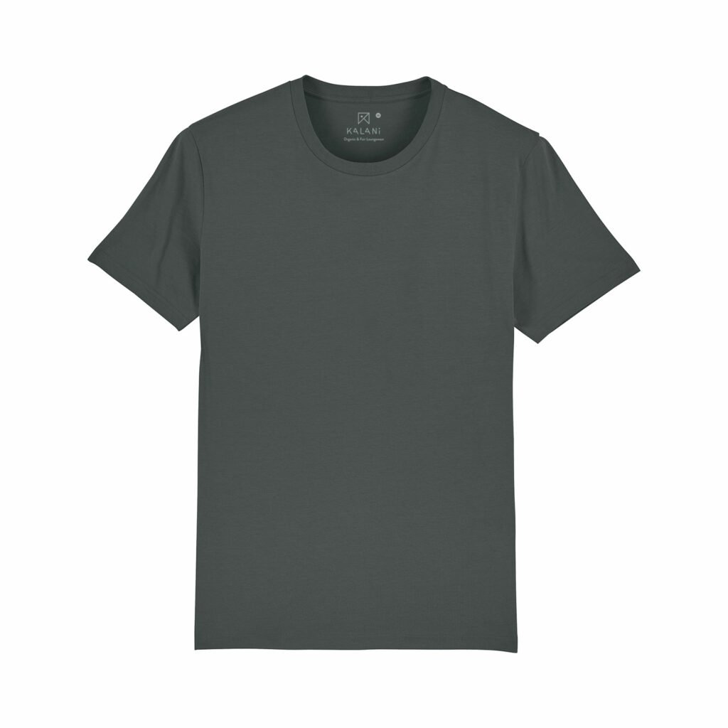 tee unisex organic round neck tee organic round neck tee anthracite front