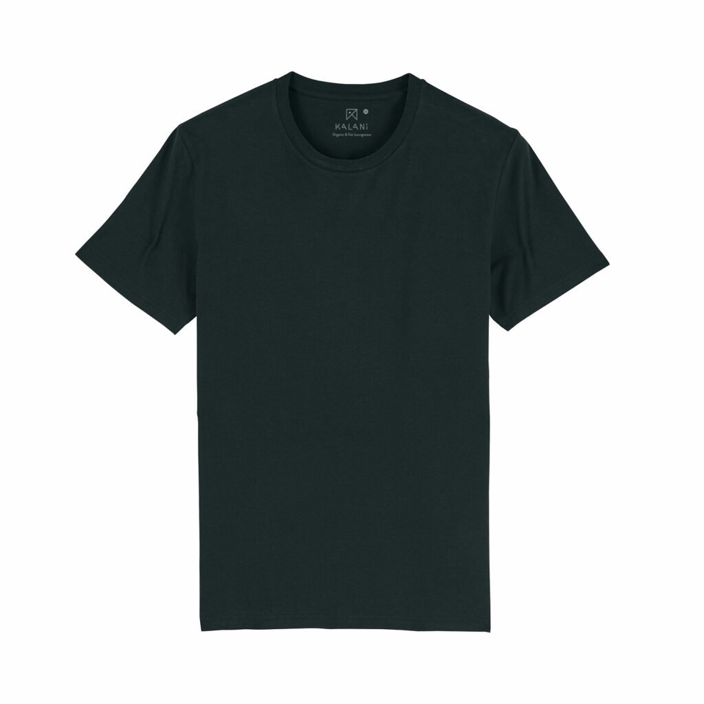 tee unisex organic round neck tee organic round neck tee black front