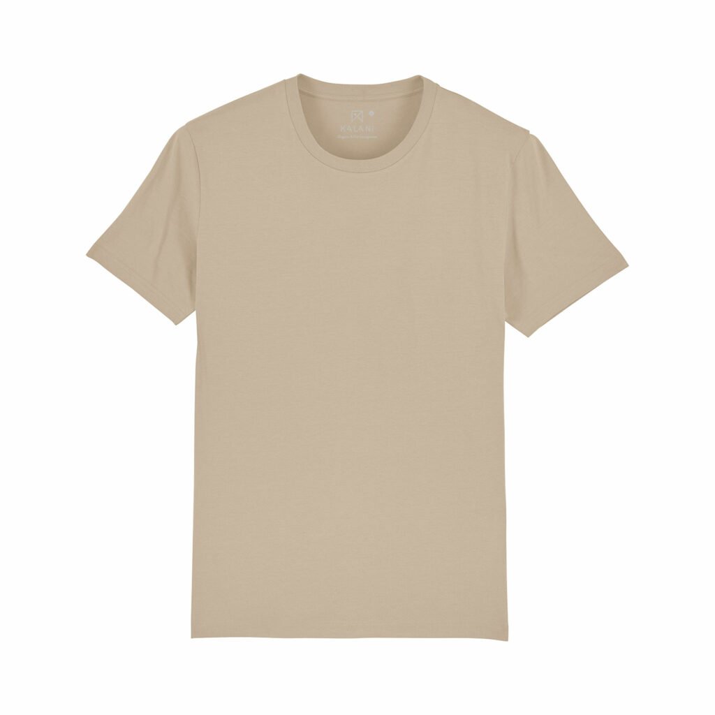 tee unisex organic round neck tee organic round neck tee desert dust front