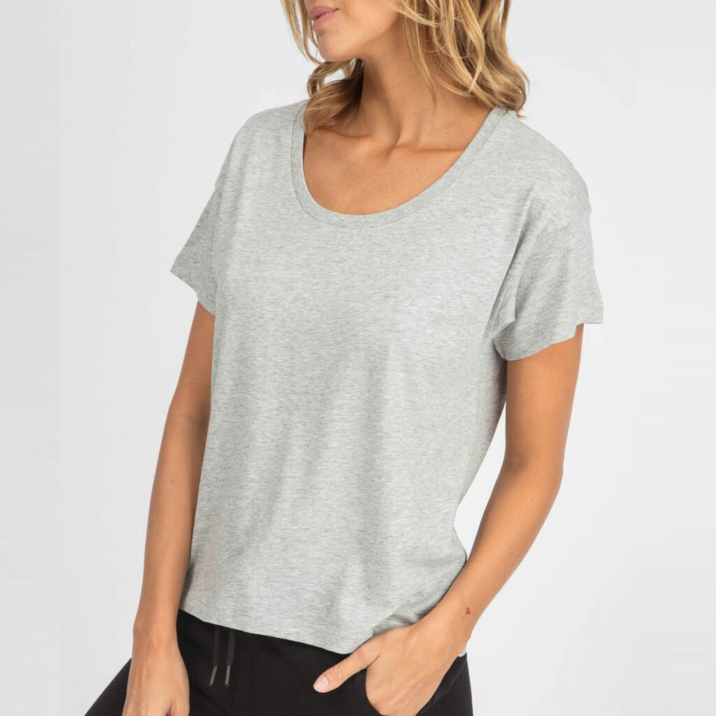 tee women organic w scoop neck tee organic w scoop neck tee heather grey 1