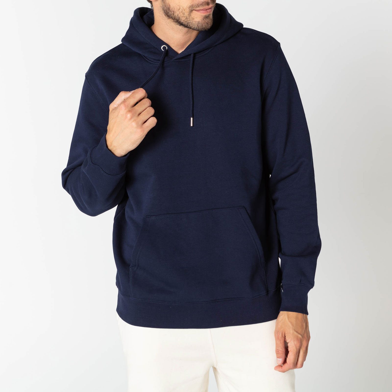 Organic Color Block Hoodie Trendsplant Blue